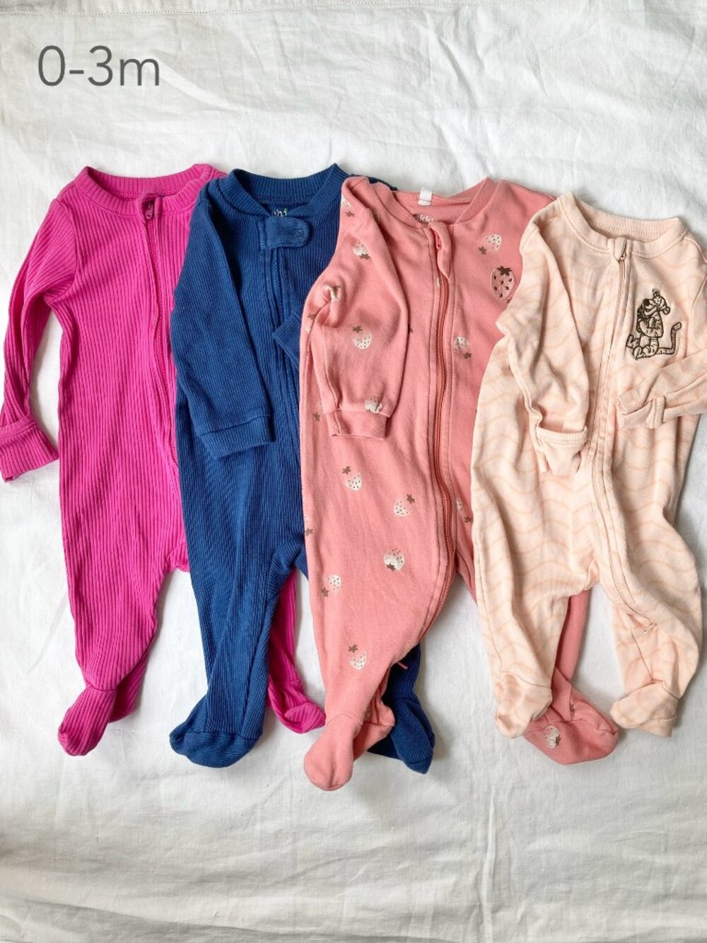 🪴5/$30 0-3 Months Baby Old Navy Pekkle Chickpea Disney Zip Sleepers